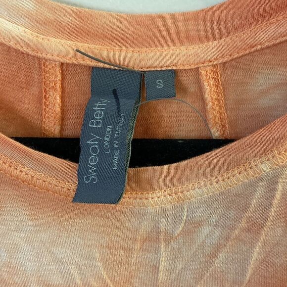 New Sweaty Betty Easy Peazy Tank Top In Nectarine Orange Tie Dye Sz Small - Picture 3 of 5